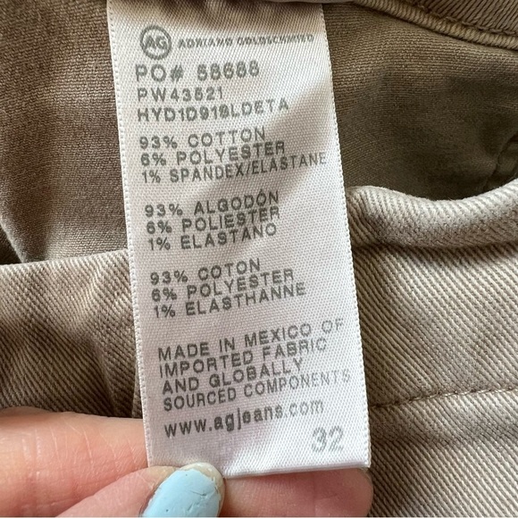 AG Analeigh High Rise Straight Crop Jeans Sulphur Desert Taupe Casual Women 32 - Picture 13 of 13